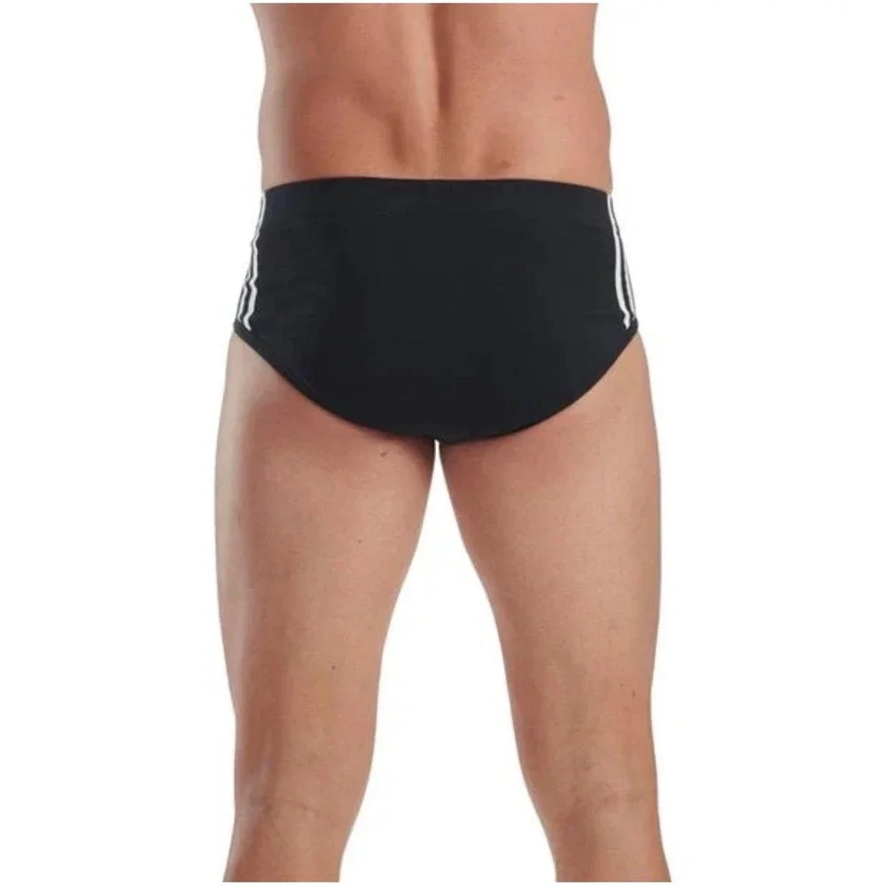 Adidas 3 Pack Comfort Flex Cotton 3 Stripes Briefs Black Size Large 36-38